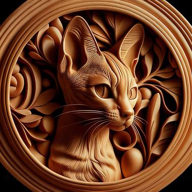 3D model Abyssinian cat (STL)